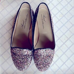 Anniel sparkle loafer flats sz 8, Italy
